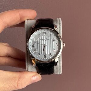 Kenneth Cole black leather strap timeless classic watch